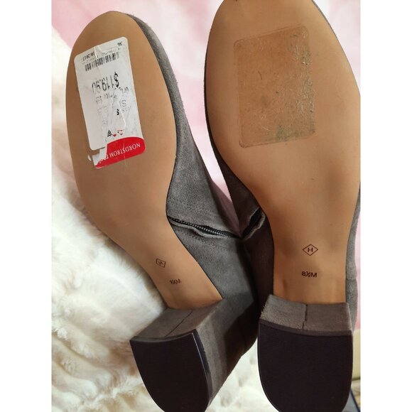 Halogen Scarlett Grey Suede Over Knee Boots Womens Size 8.5 Block Heel - Picture 9 of 12